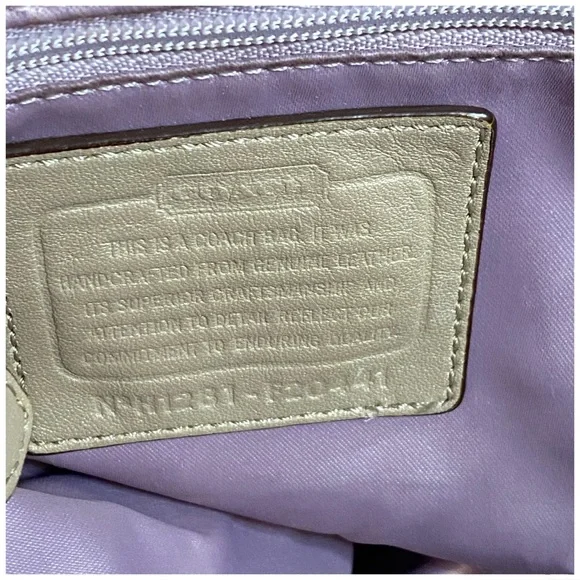 VINTAGE COACH POPPY METALLIC GOLD CHAMPAGNE LEATHER LARGE SHOULDER BAG - Picture 8 of 16